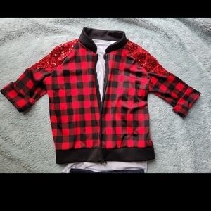 Weissman dance recital sequin plaid outfit sz small